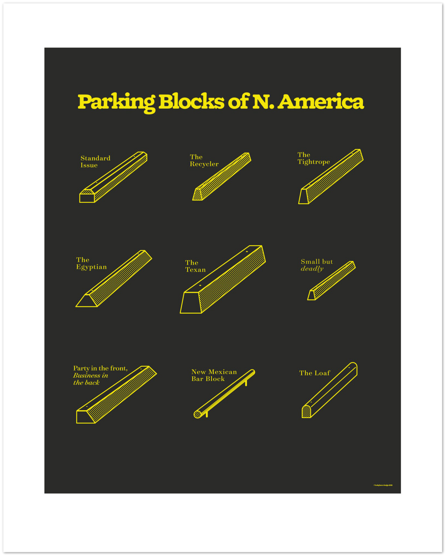 Parking Blocks of N. America Print