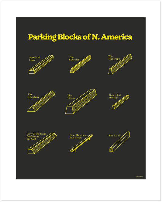 Parking Blocks of N. America Print